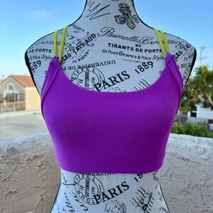 AFFITNITY purple strappy criss cross sports bra size S small NEW without tags